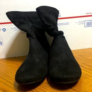 Black suede ankle booties